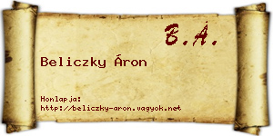 Beliczky Áron névjegykártya