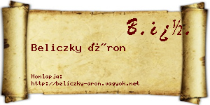 Beliczky Áron névjegykártya